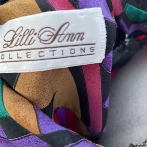 Lilli Ann Collections • Purple/Black • Large • Geometric • Blouse & Skirt Set - Picture 10 of 16